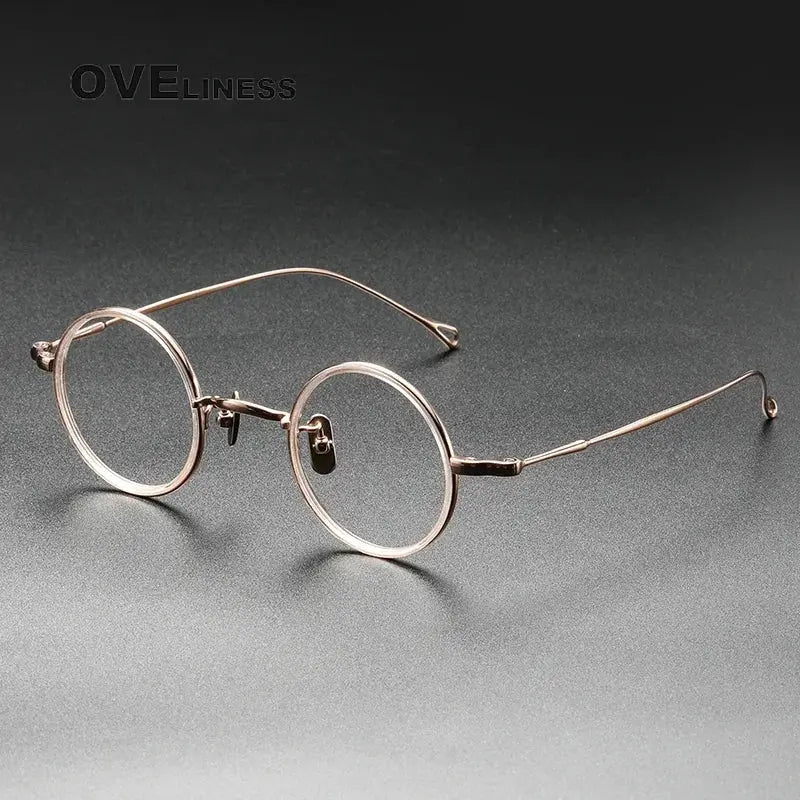 Unisex Round Full Rim Titanium Prescription Glasses O2208 — view 8 | Rx Spectacle