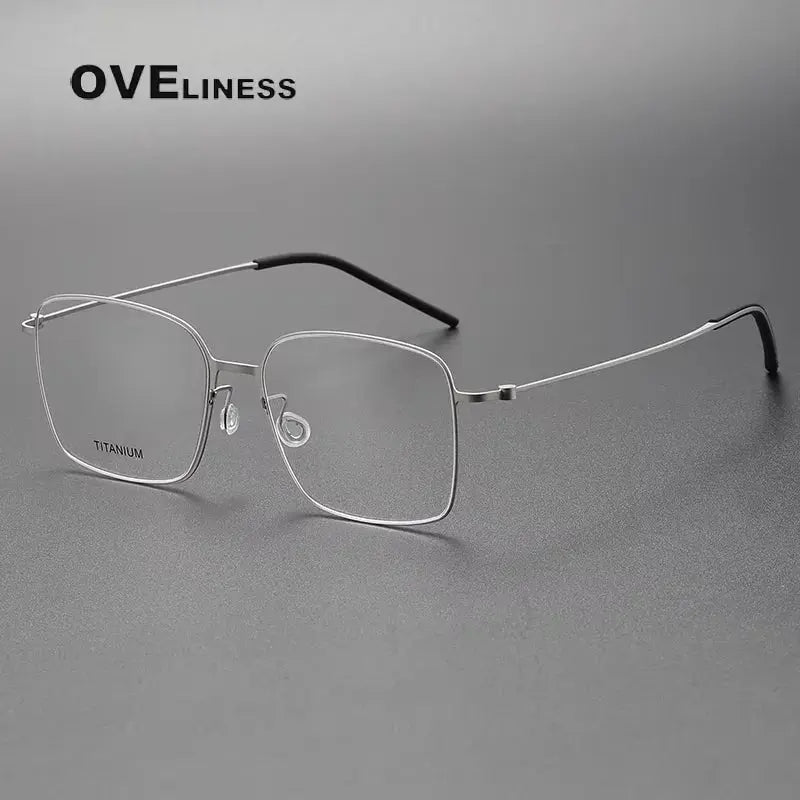 Unisex Square Full Rim Titanium Screwless Prescription Glasses 65535 — view 6 | Rx Spectacle