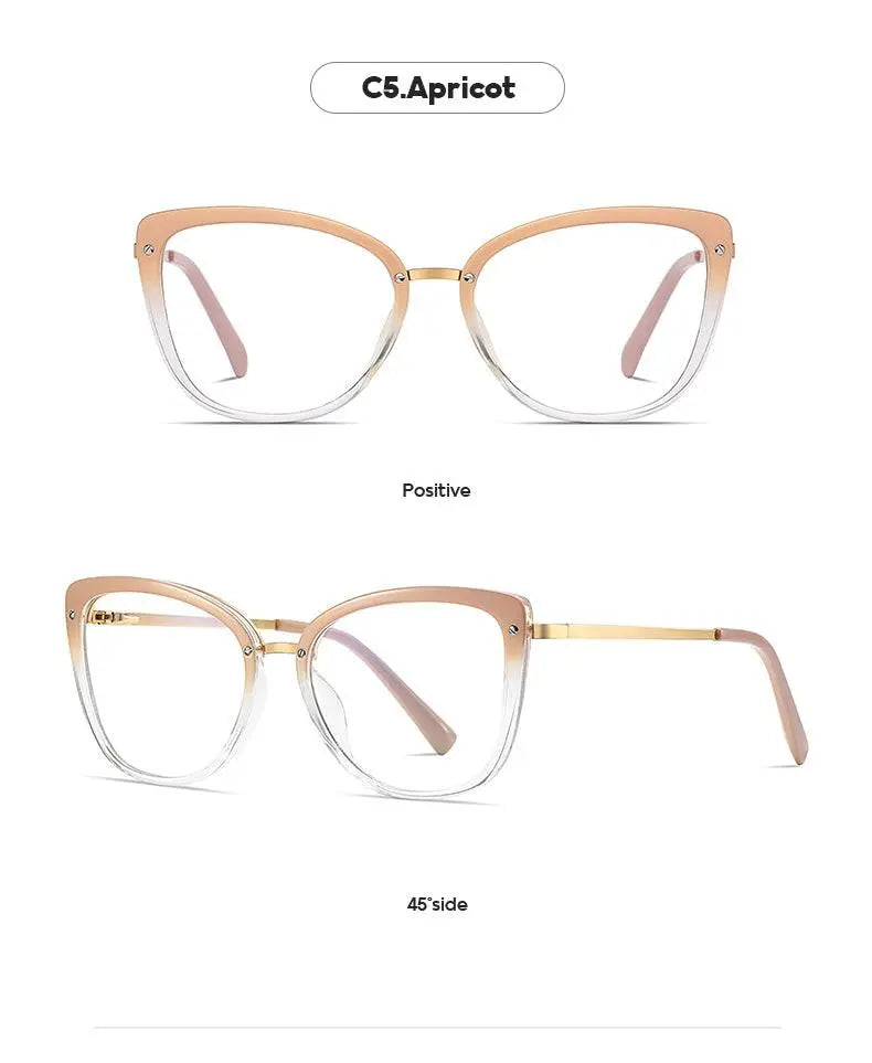 Women's Cat Eye Full Rim TR90 Prescription Glasses 2076 — view 18 | Rx Spectacle