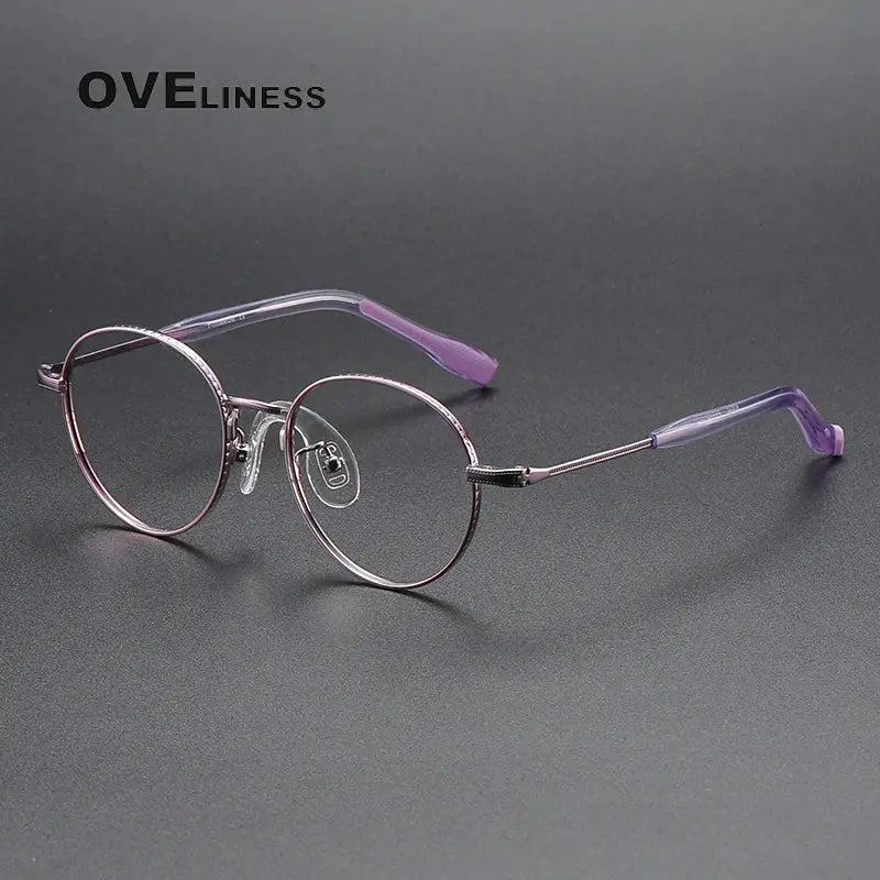 Unisex Round Full Rim Titanium Prescription Glasses 80939 — view 9 | Rx Spectacle