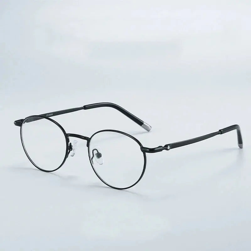 Women's Round Full Rim Titanium Prescription Glasses 905277 — view 6 | Rx Spectacle