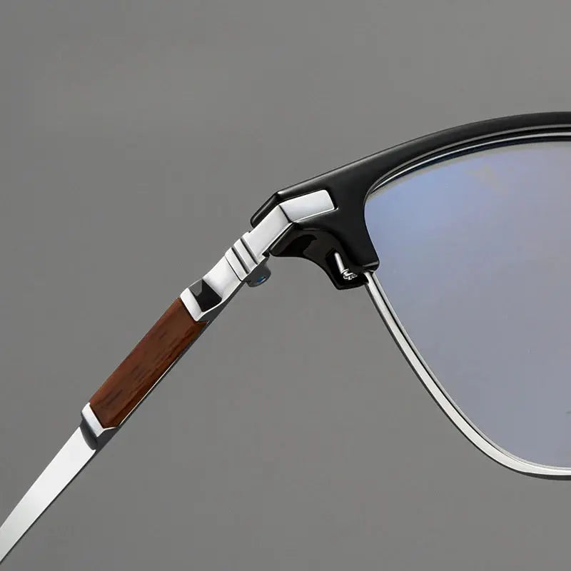 Men's Square Full Rim Titanium Prescription Glasses Y8079 — view 4 | Rx Spectacle
