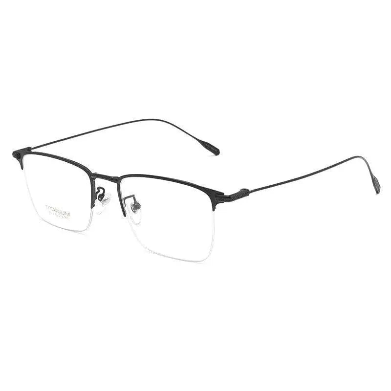 Men's Square Semi-Rimless Titanium Oversized Prescription Glasses 9913sf — view 6 | Rx Spectacle