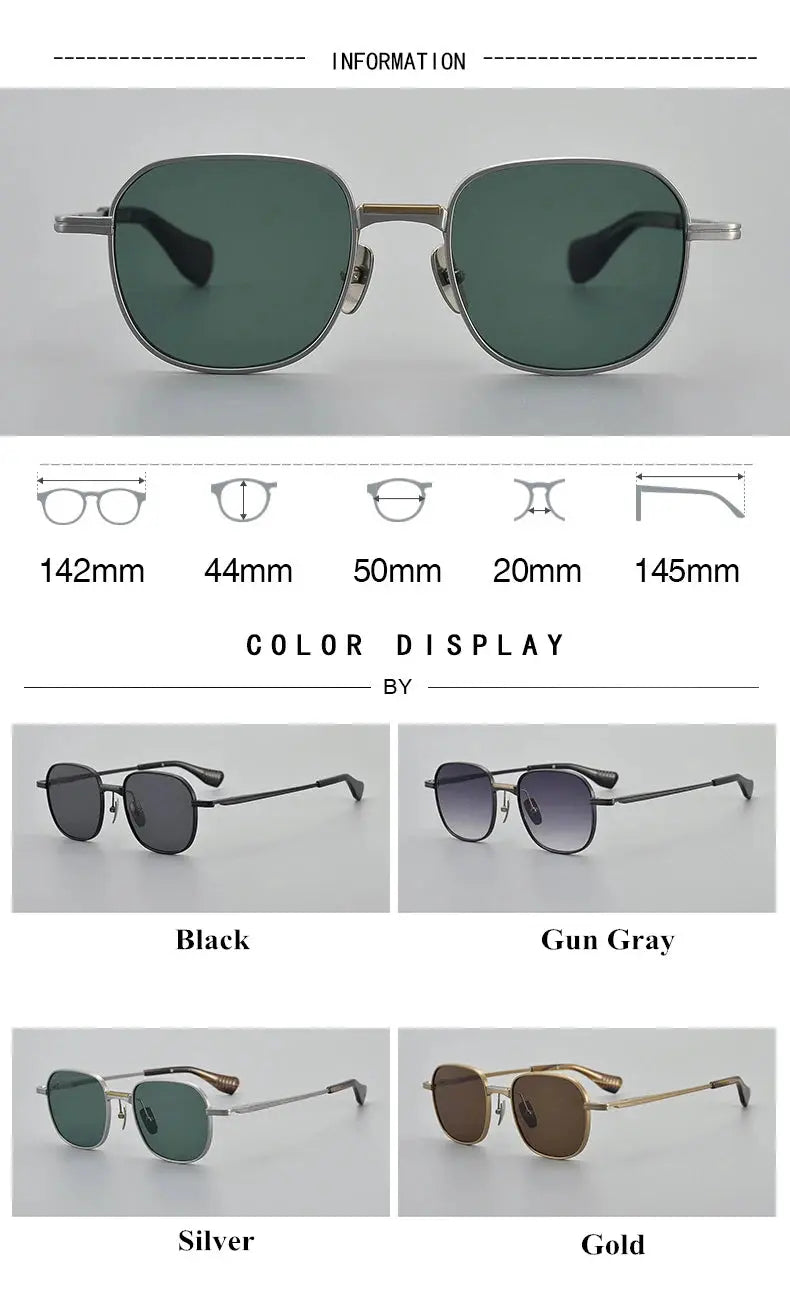 Unisex Square Full Rim Titanium Prescription Glasses 151dt — view 7 | Rx Spectacle