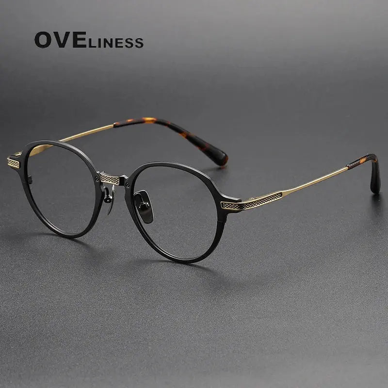 Unisex Oval Full Rim Titanium Prescription Glasses 369426 — view 4 | Rx Spectacle