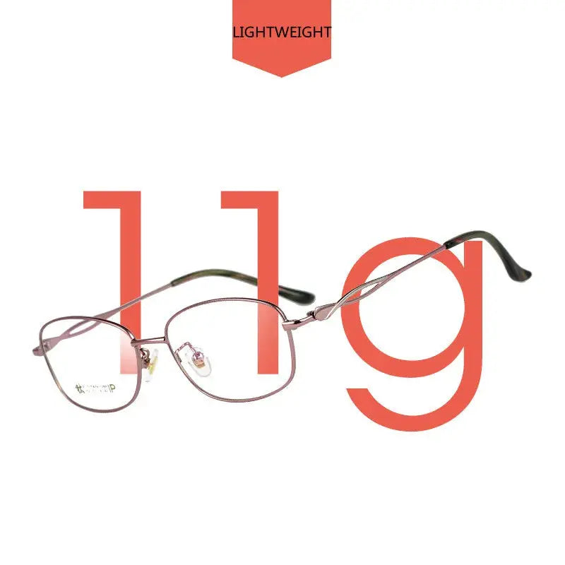 Women's Rectangular Full Rim Titanium Reading Glasses 3520x — view 4 | Rx Spectacle