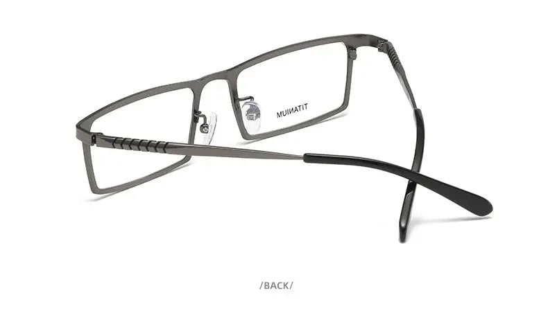 Men's Square Full Rim Titanium Prescription Glasses P8808 — view 5 | Rx Spectacle
