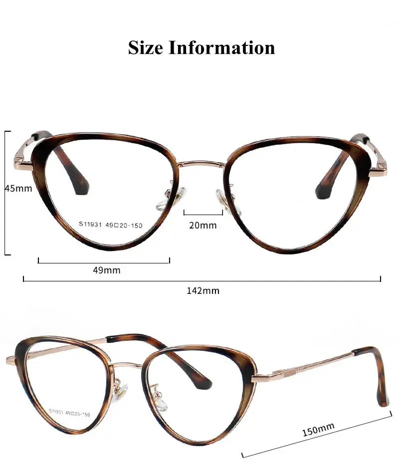 Women's Cat Eye Full Rim Titanium Prescription Glasses 119314 — view 2 | Rx Spectacle