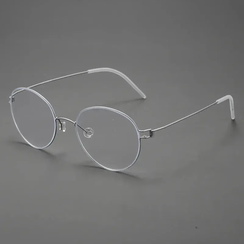 Women's Round Full Rim Titanium Screwless Prescription Glasses 70176 — view 6 | Rx Spectacle