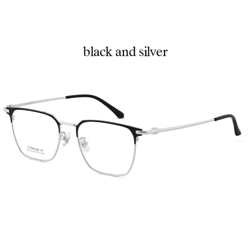 Unisex Square Full Rim Titanium Oversized Prescription Glasses 941107 — view 5 | Rx Spectacle