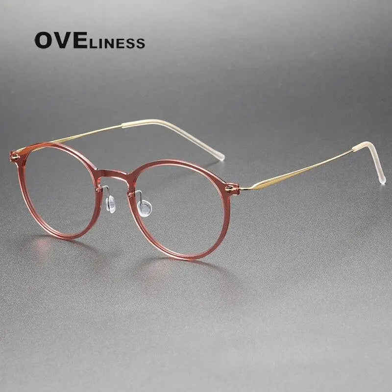 Unisex Round Full Rim Titanium Prescription Glasses 6541 — view 6 | Rx Spectacle