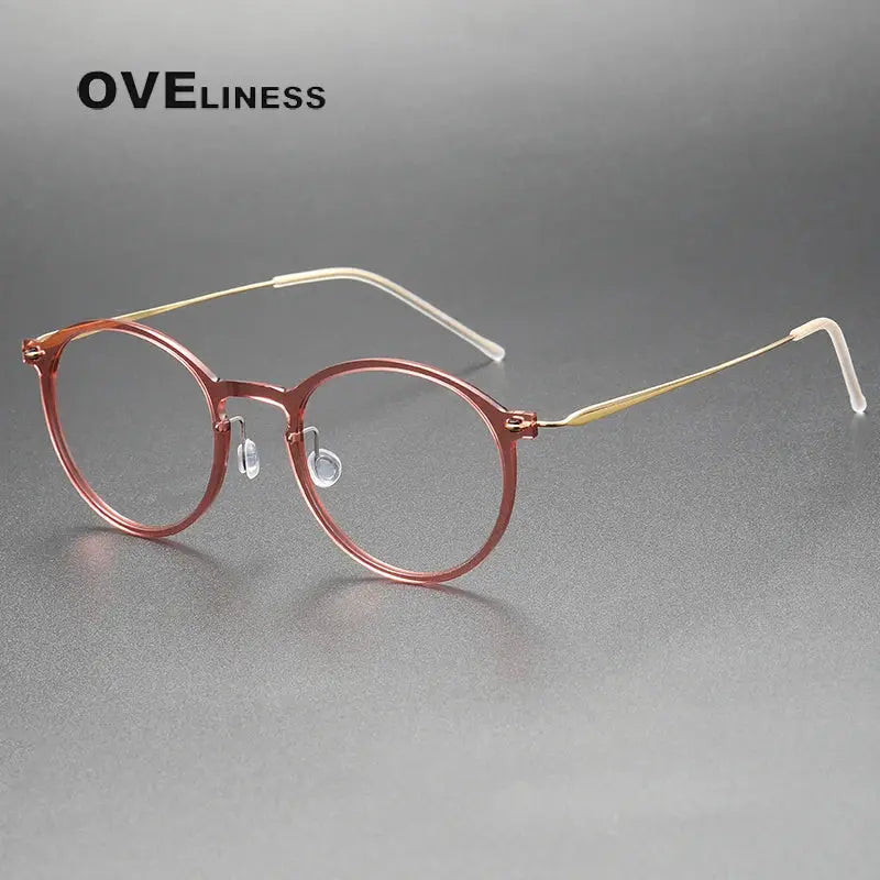 Women's Round Full Rim Titanium Prescription Glasses 326541 — view 6 | Rx Spectacle