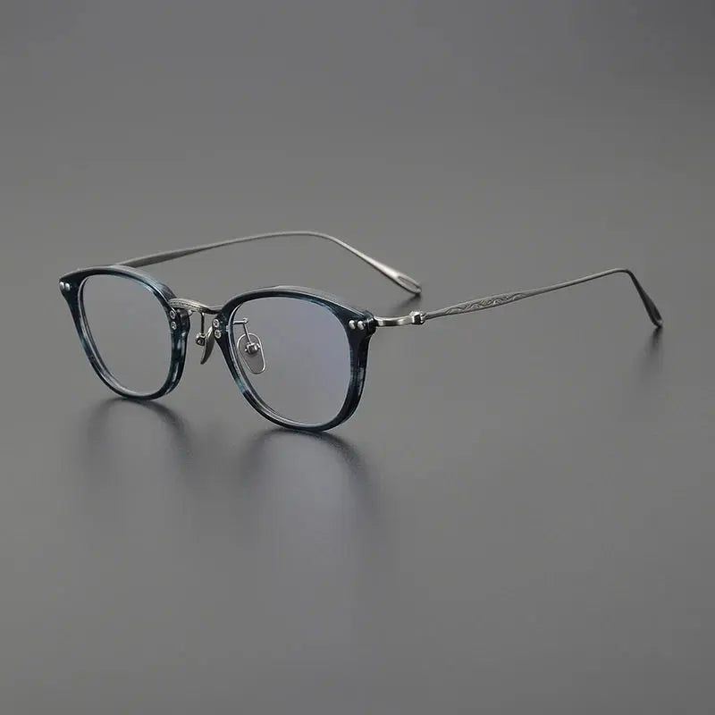Unisex Square Full Rim Titanium Prescription Glasses 65955 — view 6 | Rx Spectacle