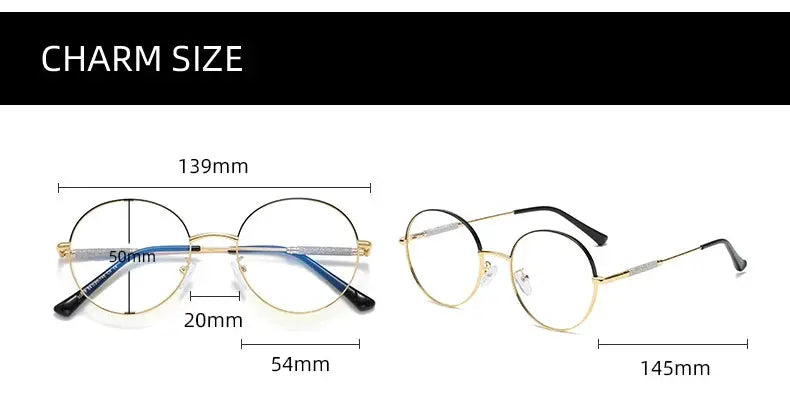 Women's Oval Full Rim Alloy Prescription Glasses 95818 — view 2 | Rx Spectacle