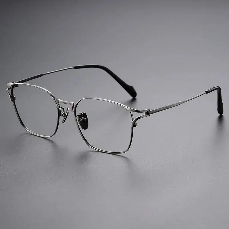 Unisex Square Full Rim Titanium Prescription Glasses 425702 — view 6 | Rx Spectacle