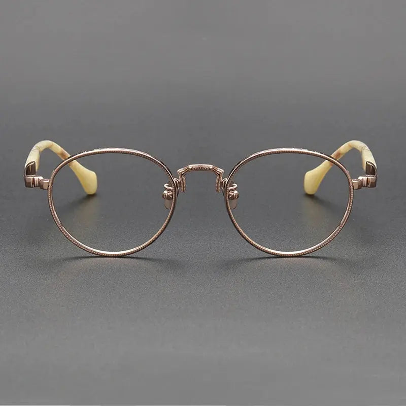 Women's Round Full Rim Titanium Prescription Glasses S808 — view 3 | Rx Spectacle