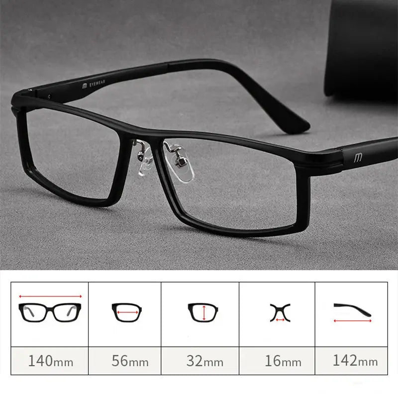 Unisex Rectangular Full Rim Titanium Prescription Glasses 262010 — view 2 | Rx Spectacle