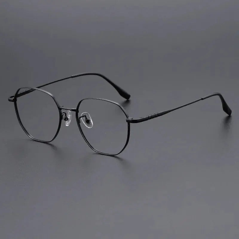 Unisex Polygon Full Rim Titanium Flat Top Prescription Glasses 71280 — view 7 | Rx Spectacle