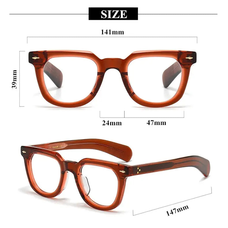 Unisex Square Full Rim Acetate Prescription Glasses 2447 — view 11 | Rx Spectacle