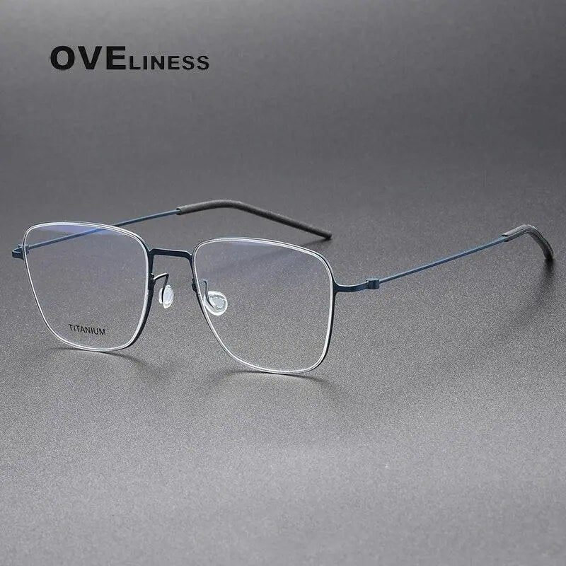 Unisex Square Full Rim Titanium Prescription Glasses 5506 — view 3 | Rx Spectacle