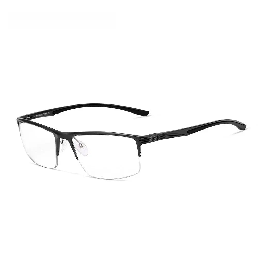 Men's Square Semi-Rimless Aluminum Prescription Glasses 87251 — view 3 | Rx Spectacle