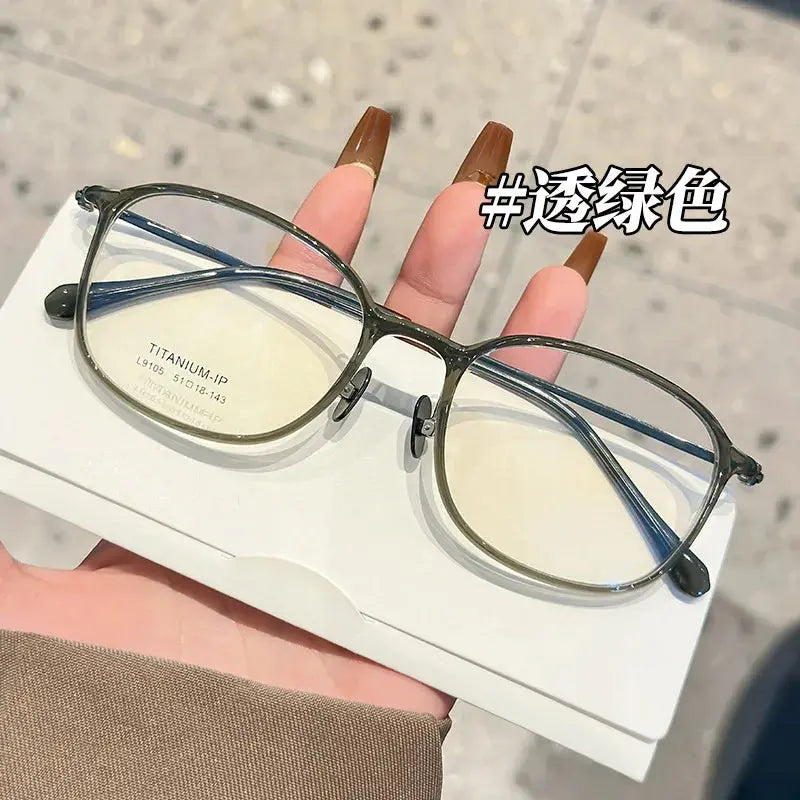 Women's Square Full Rim Titanium Prescription Glasses 91051 — view 5 | Rx Spectacle
