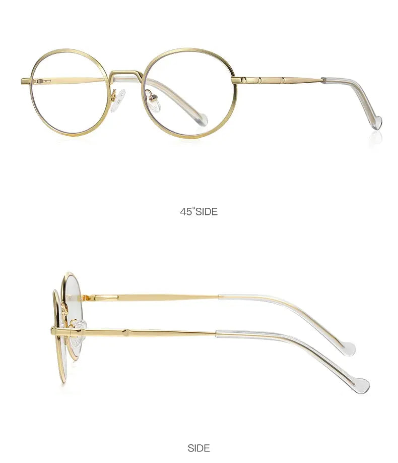 Women's Round Full Rim Alloy Prescription Glasses 3058 — view 4 | Rx Spectacle
