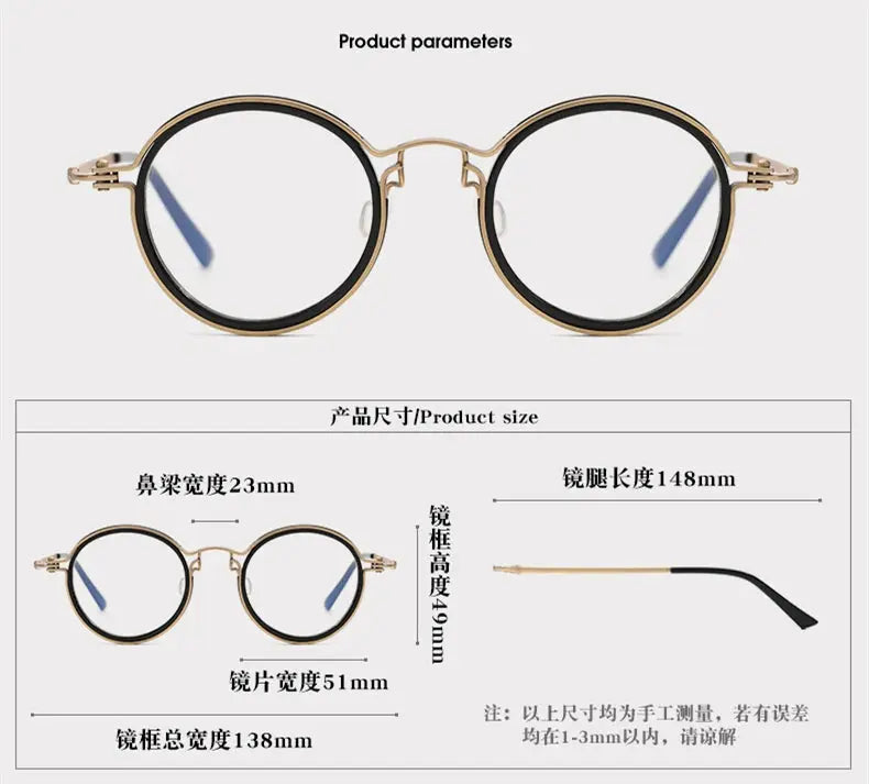 Women's Round Full Rim Titanium Prescription Glasses 410685 — view 2 | Rx Spectacle