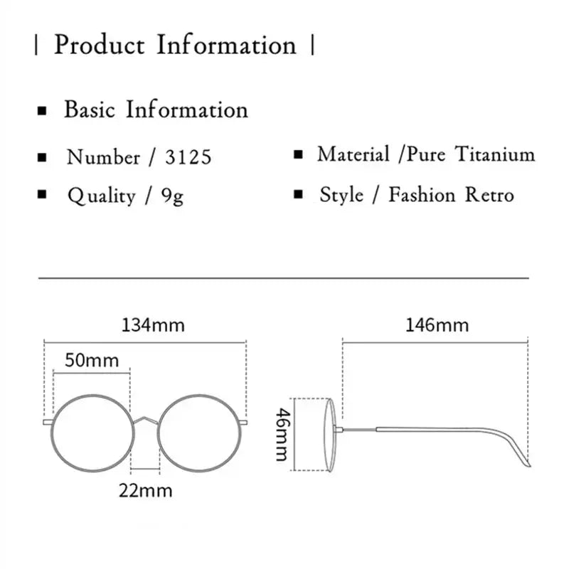 Women's Round Full Rim Titanium Flat Top Reading Glasses 513125 — view 2 | Rx Spectacle