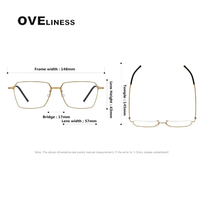Unisex Square Full Rim Titanium Flat Top Prescription Glasses O5514 — view 6 | Rx Spectacle