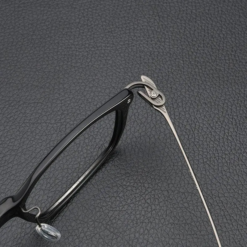 Unisex Square Full Rim Titanium Prescription Glasses 1128 — view 7 | Rx Spectacle