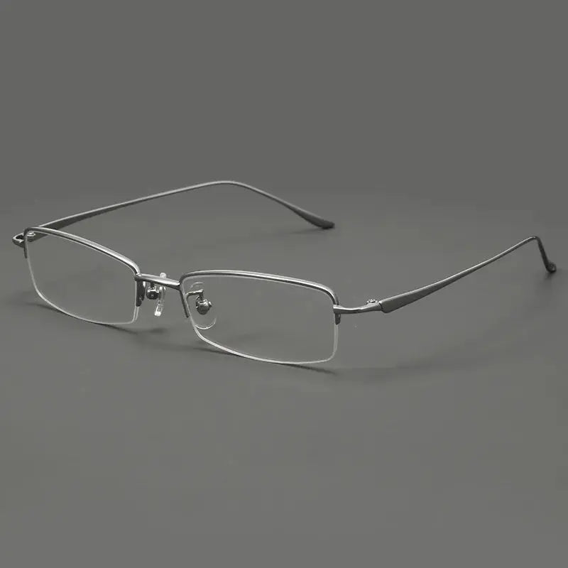 Women's Square Semi-Rimless Titanium Prescription Glasses 78560 — view 5 | Rx Spectacle