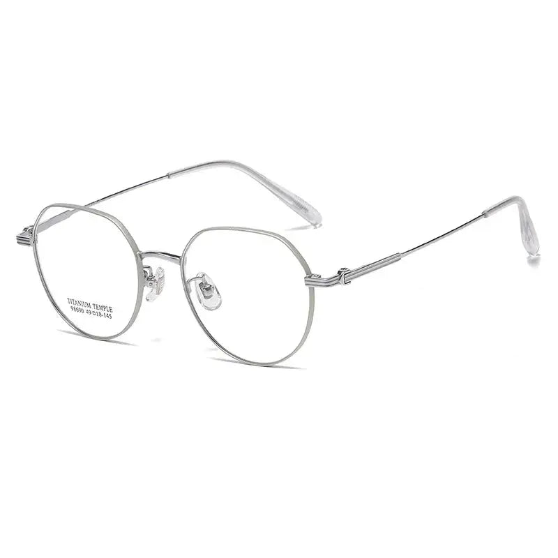 Women's Polygon Full Rim Titanium Flat Top Prescription Glasses 98690 — view 5 | Rx Spectacle