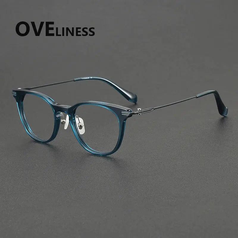 Unisex Oval Full Rim Titanium Prescription Glasses 90002 — view 8 | Rx Spectacle