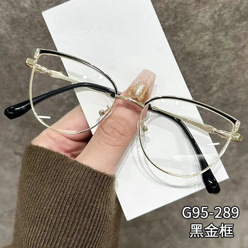 Women's Cat Eye Full Rim Alloy Prescription Glasses 59289 — view 4 | Rx Spectacle