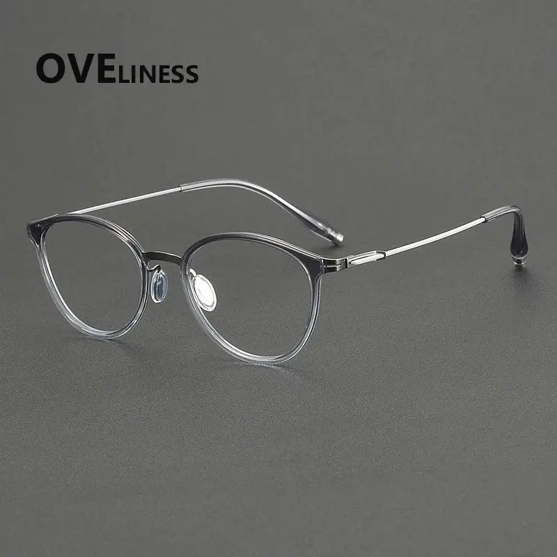 Unisex Oval Full Rim Titanium Prescription Glasses 22501 — view 6 | Rx Spectacle