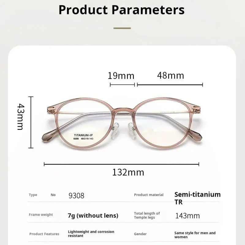 Women's Oval Full Rim Titanium Prescription Glasses 739308 — view 2 | Rx Spectacle