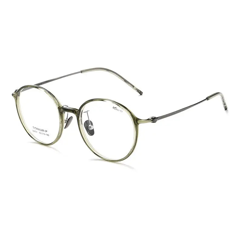 Women's Round Full Rim Titanium Prescription Glasses 9101 — view 9 | Rx Spectacle