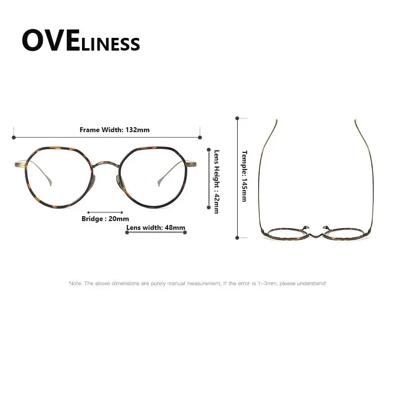 Women's Round Full Rim Titanium Flat Top Clip-On Prescription Glasses 77310 — view 2 | Rx Spectacle