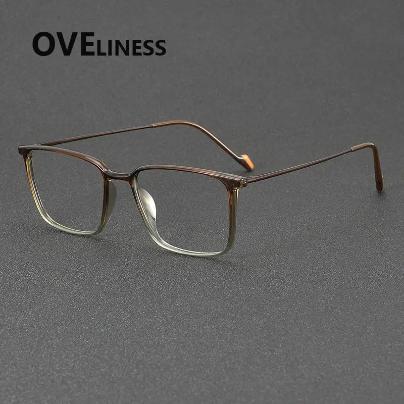 Women's Square Full Rim Titanium Prescription Glasses 92346 — view 5 | Rx Spectacle