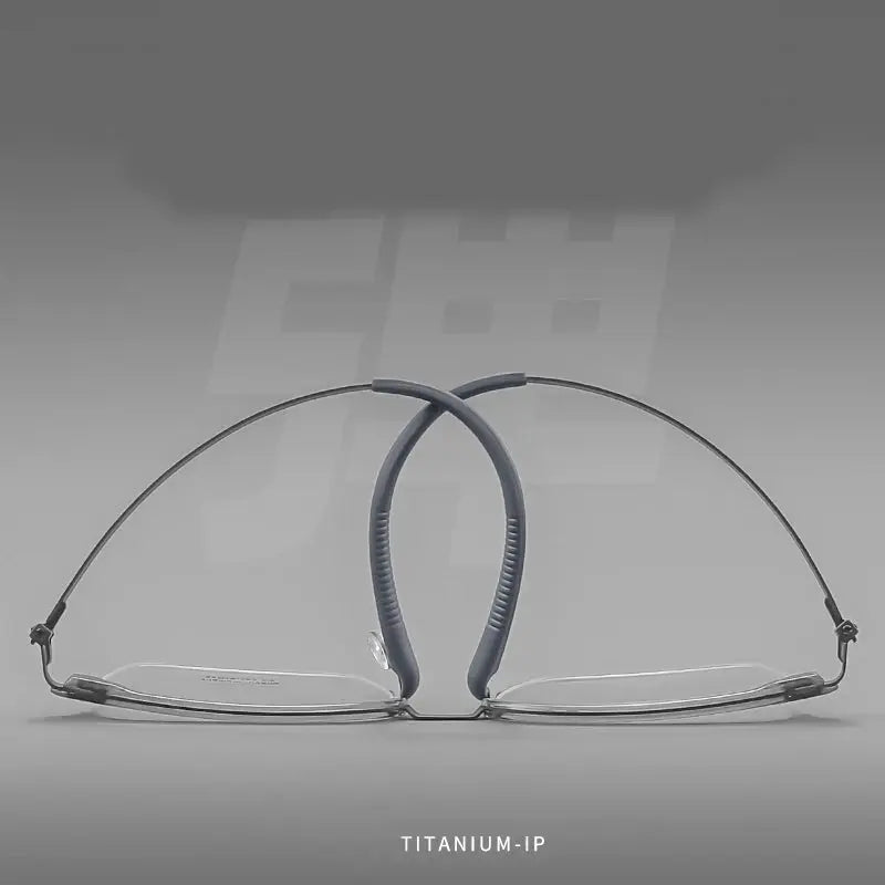 Unisex Square Semi-Rimless Titanium Prescription Glasses 2609 — view 5 | Rx Spectacle