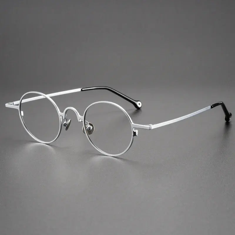 Unisex Round Full Rim Titanium Prescription Glasses K2480 — view 6 | Rx Spectacle