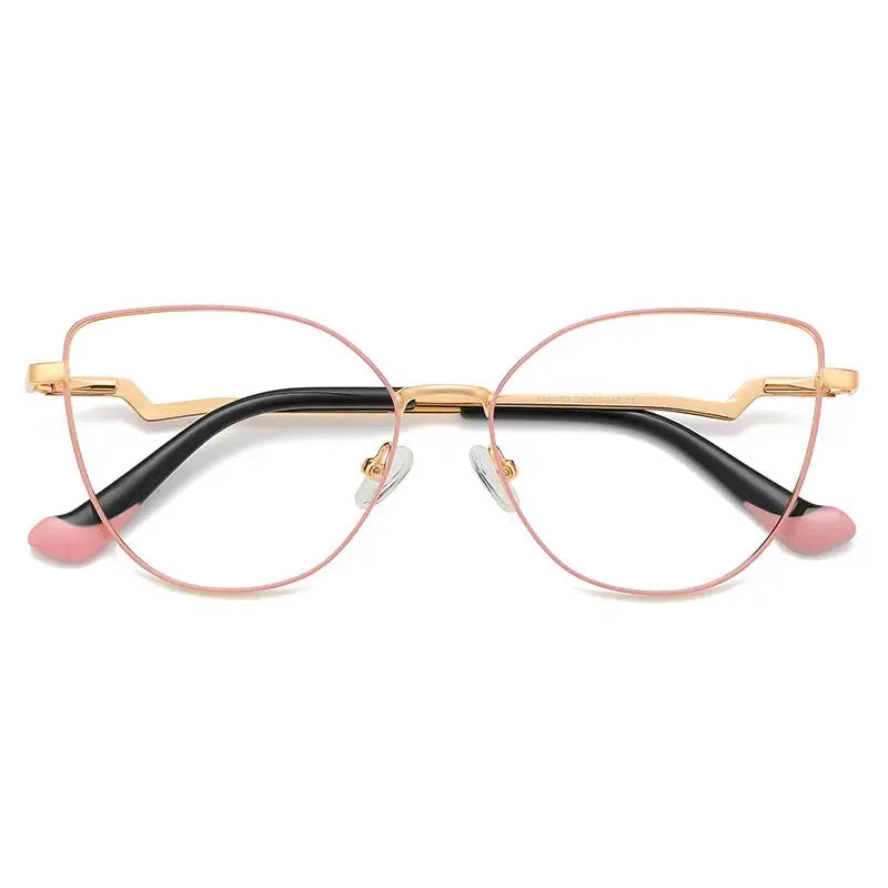 Women's Cat Eye Full Rim Alloy Prescription Glasses 53043 — view 5 | Rx Spectacle