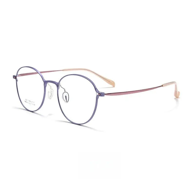 Women's Round Full Rim Titanium Prescription Glasses 99814 — view 6 | Rx Spectacle