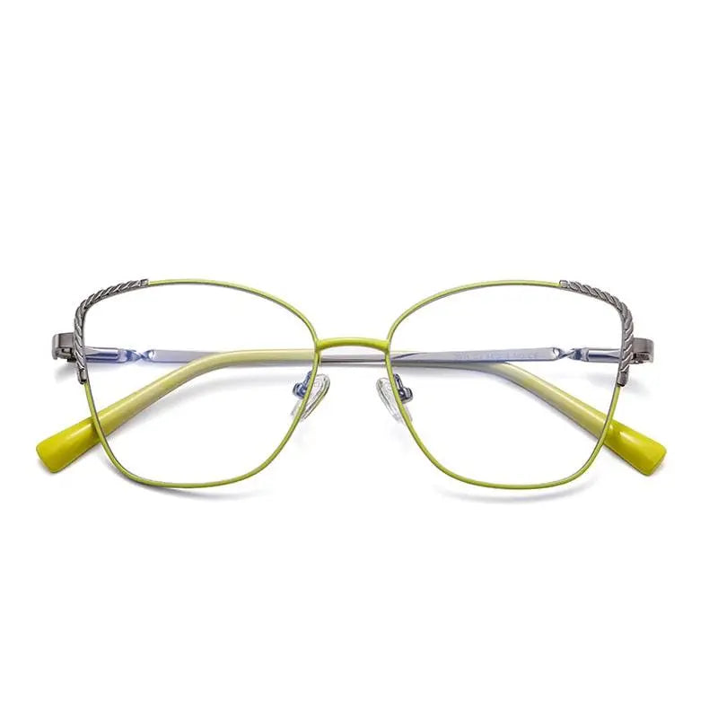 Women's Cat Eye Full Rim Alloy Prescription Glasses — view 12 | Rx Spectacle