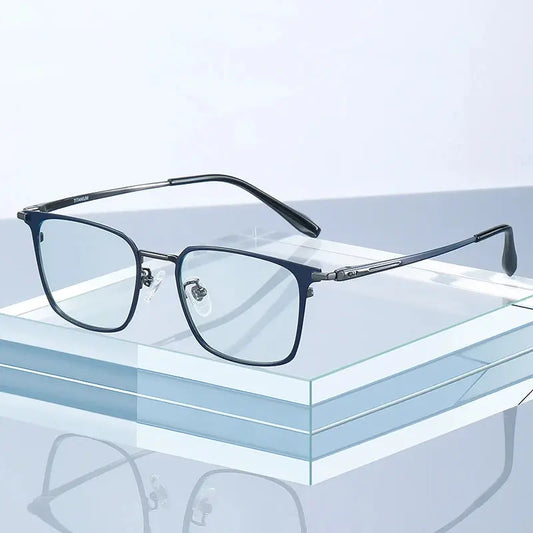 Men's Square Full Rim Alloy Oversized Prescription Glasses 27919 — view 1 | Rx Spectacle