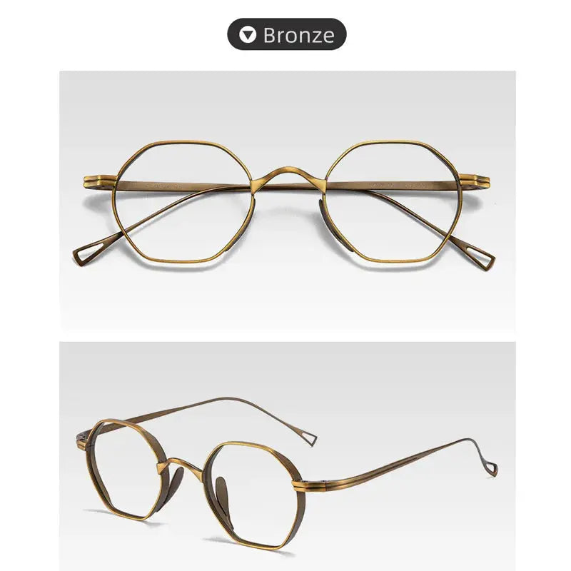 Unisex Polygon Full Rim Titanium Reading Glasses K152 — view 8 | Rx Spectacle