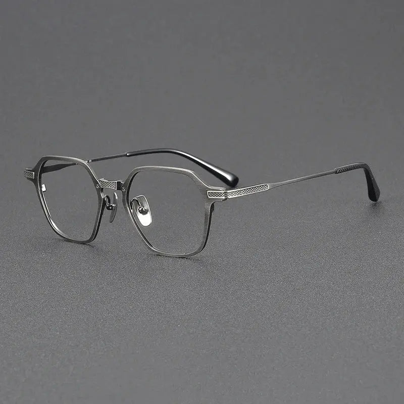 Unisex Square Full Rim Titanium Flat Top Prescription Glasses 63425 — view 5 | Rx Spectacle