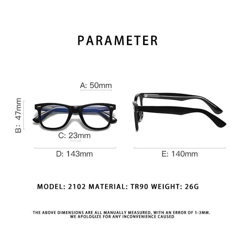 Unisex Square Full Rim Acetate Prescription Glasses 2102 — view 12 | Rx Spectacle