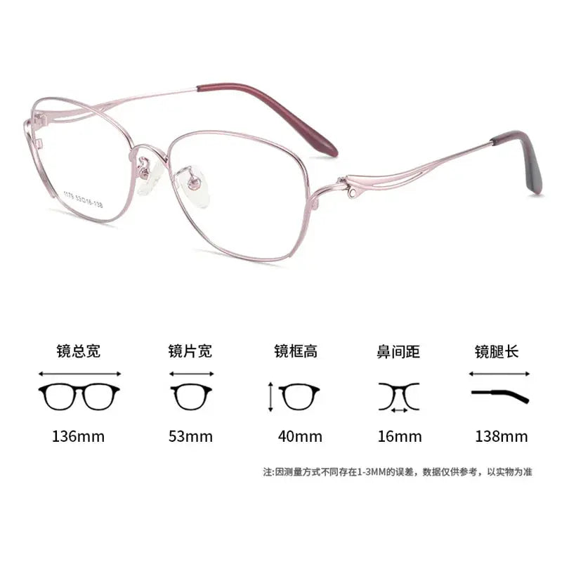 Women's Cat Eye Full Rim Alloy Prescription Glasses 661179 — view 2 | Rx Spectacle